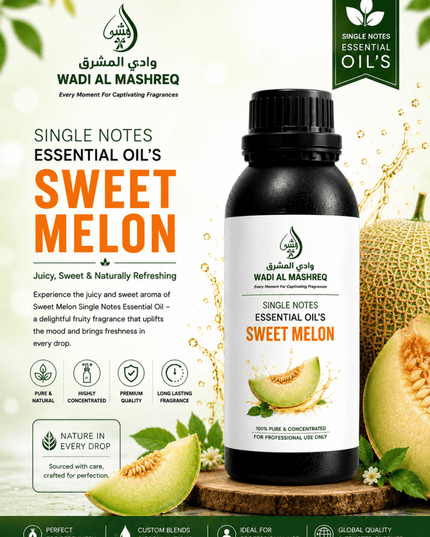 Premium Sweet Melon Single Note Fragrance Oil | Ripe & Juicy Fruity Scent Fragrance Oil by WADI - WADI AL MASHREQ